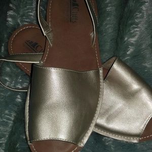 Gold metallic sandals